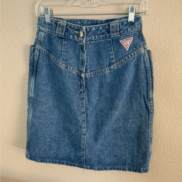 Vintage high waisted guess denim jean skirt - Picture 1 of 7